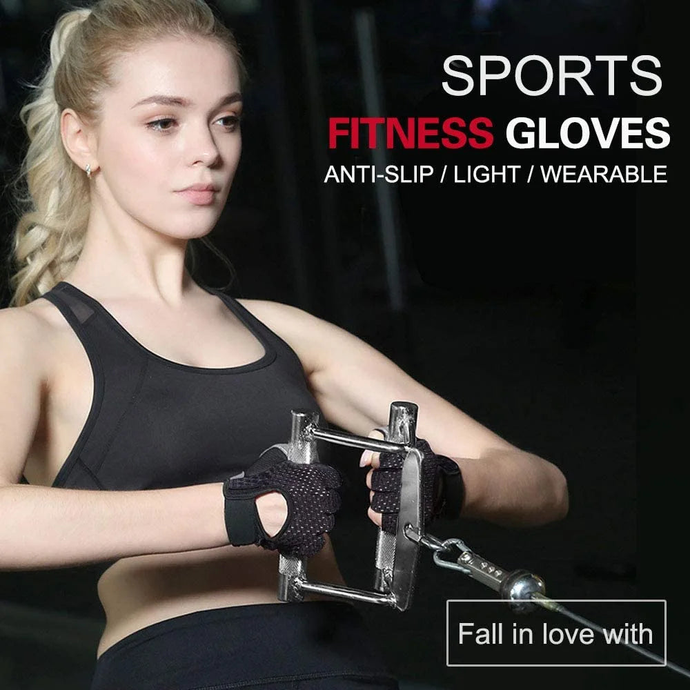 Gym Gloves, Breathable Training Gloves with Microfiber Fabric, No-Slip Silicone Padded Palm Protection and Extra Grip, Fitness Gloves for Men & Women, Weight Lifting/Cross Fit/Cycling, Etc(L)