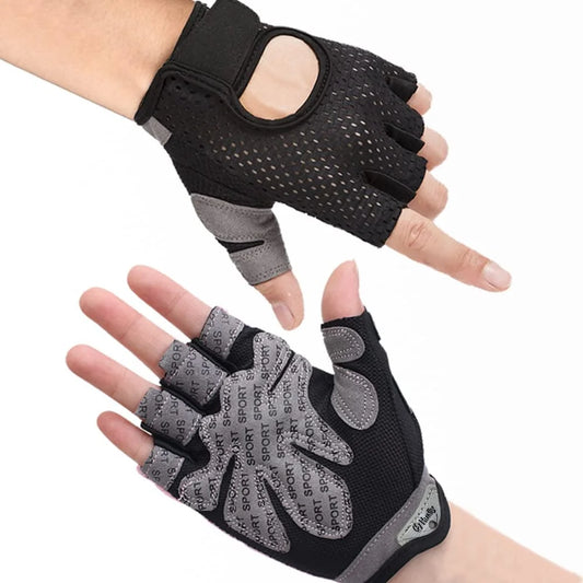 Gym Gloves, Breathable Training Gloves with Microfiber Fabric, No-Slip Silicone Padded Palm Protection and Extra Grip, Fitness Gloves for Men & Women, Weight Lifting/Cross Fit/Cycling, Etc(L)